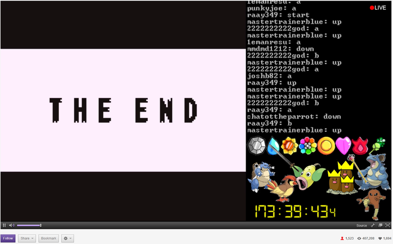 Illustration for article titled Twitch Plays Pokémon BLUE is Victorious!